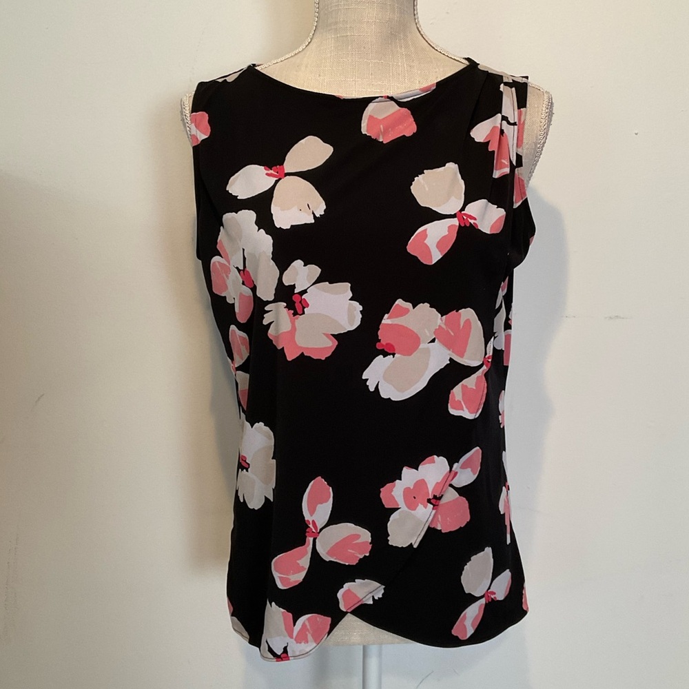 Liz Claiborne Sleeveless Blouse Feminine Floral - EUC